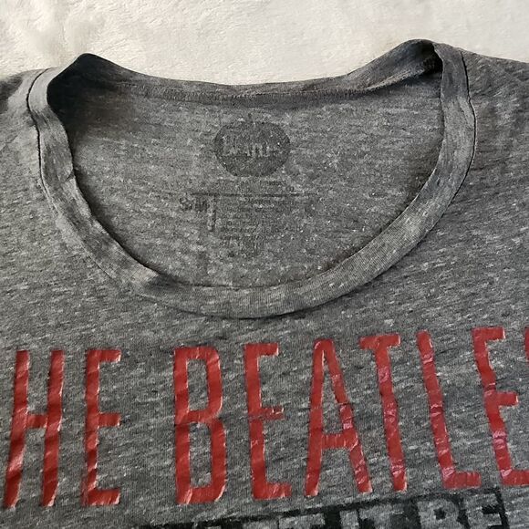The Beatles Heathered Gray Crop Tee With Graphics Let It Be Size Medium - Picture 5 of 7